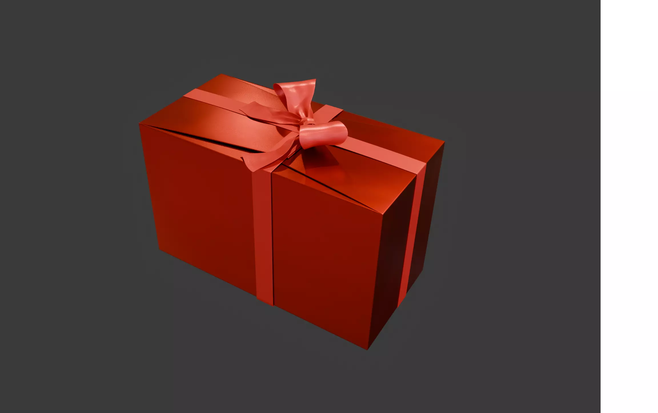 Red gift box Free 3D model