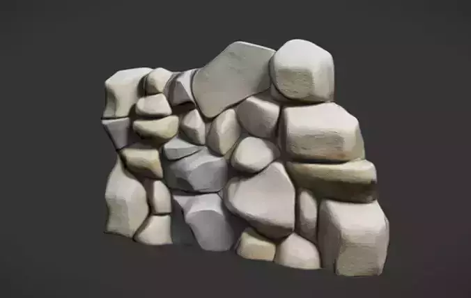 Stylized rock wall with smooth