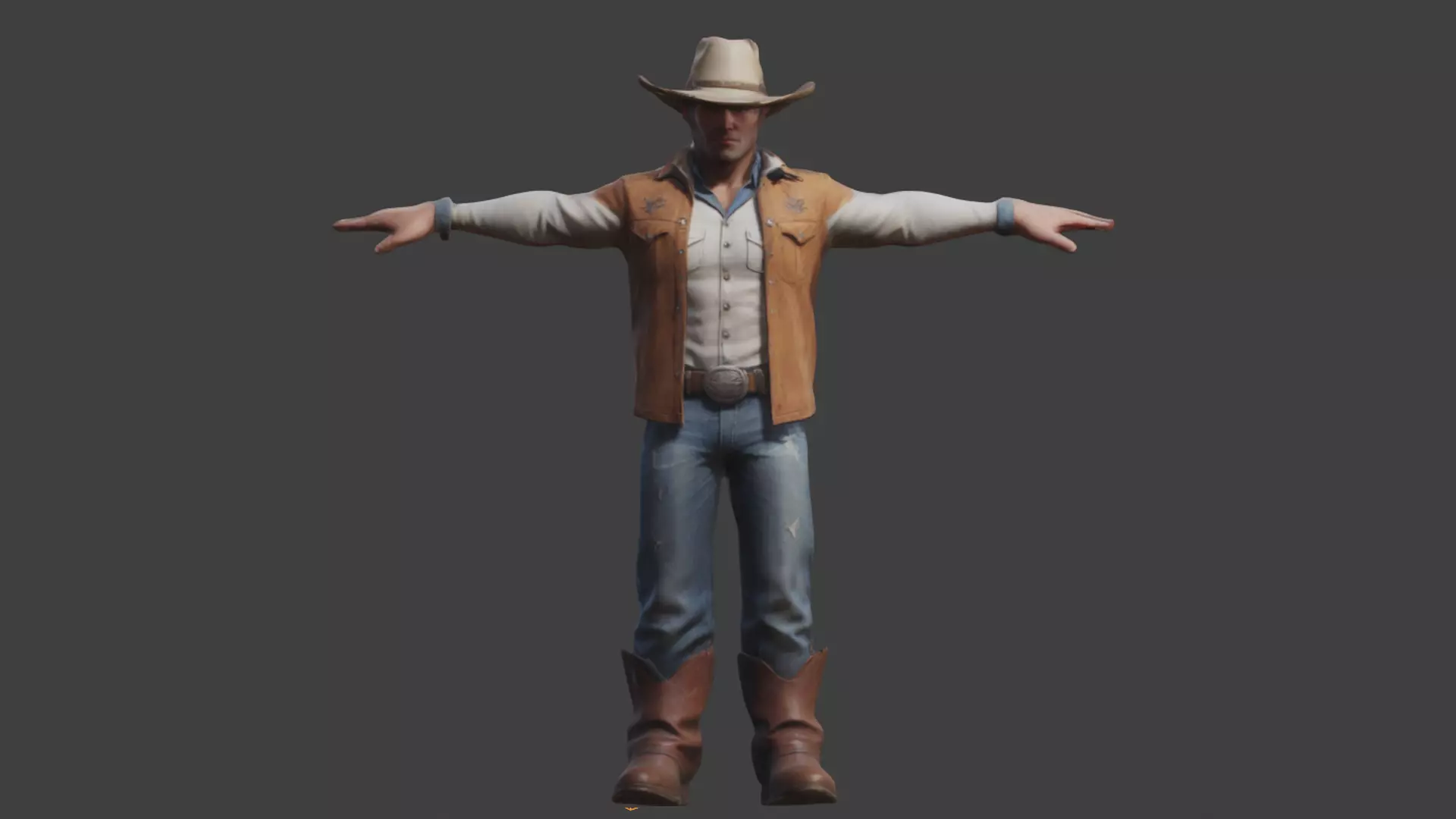 Cowboy2 Low-poly 3D model_0