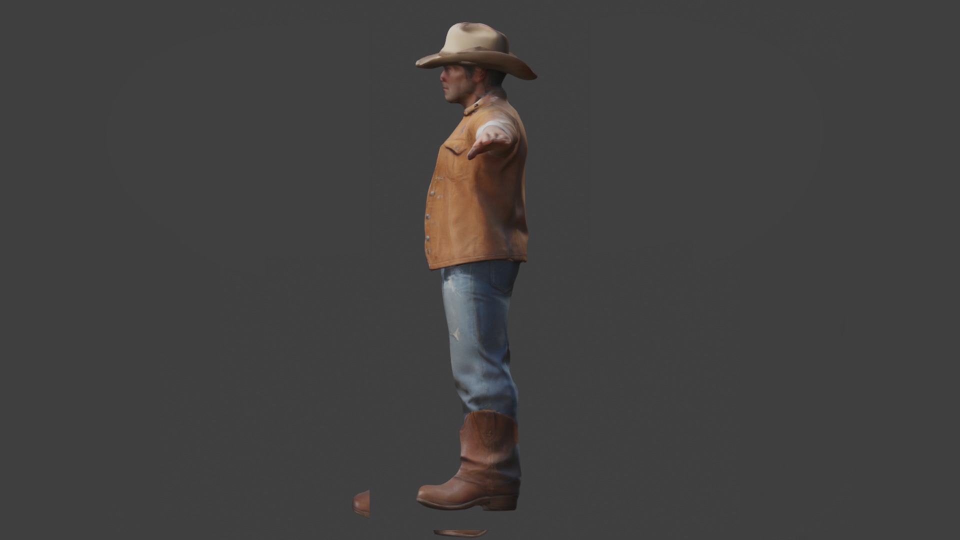 Cowboy2 Low-poly 3D model_2