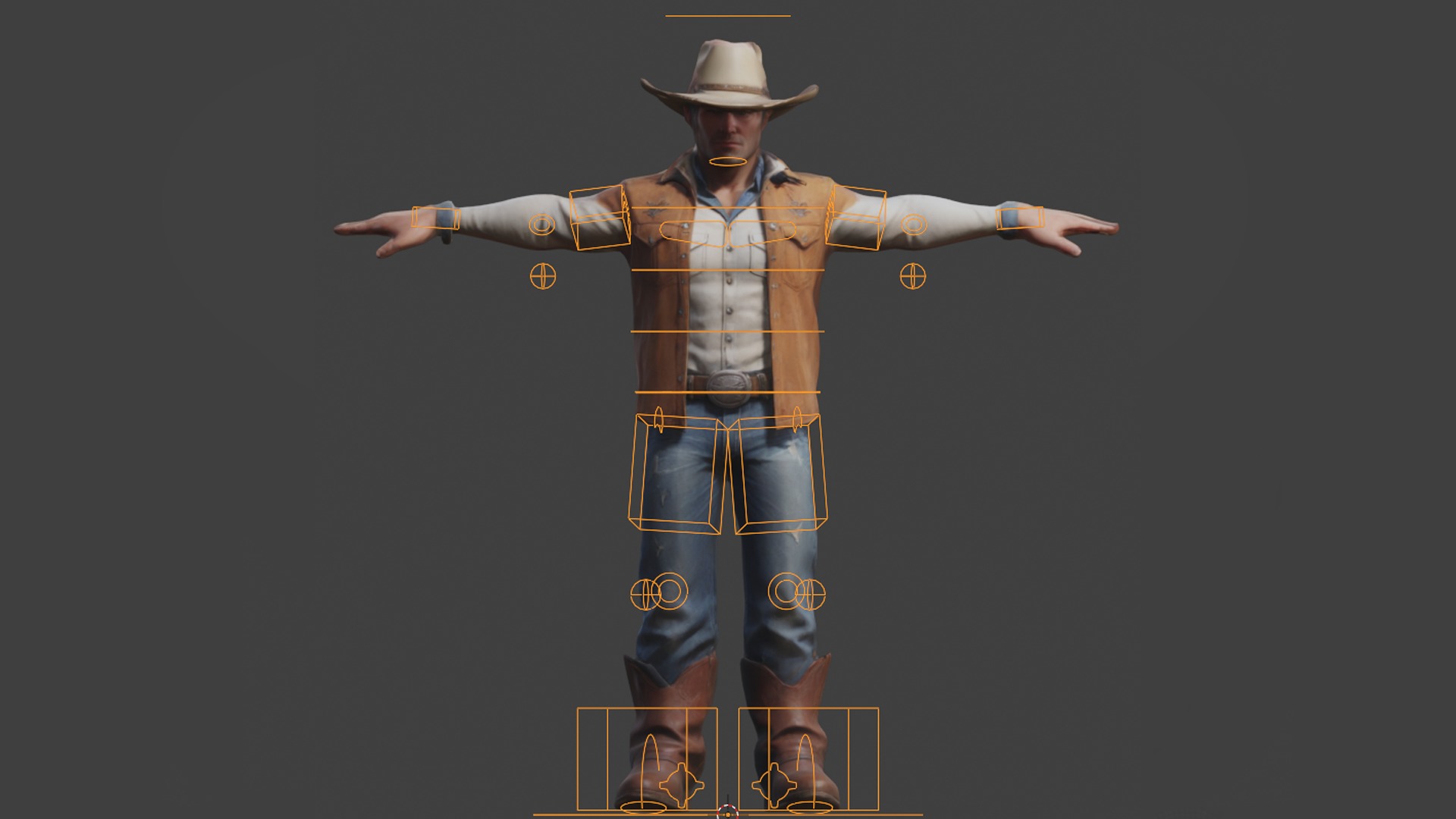 Cowboy2 Low-poly 3D model_4
