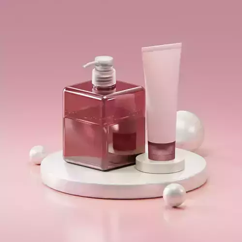 Cosmetic and Soap Bottle Low Poly
