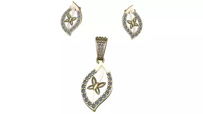 LEAF DESIGN LOCKET SET 3D PRINTABLE MODEL