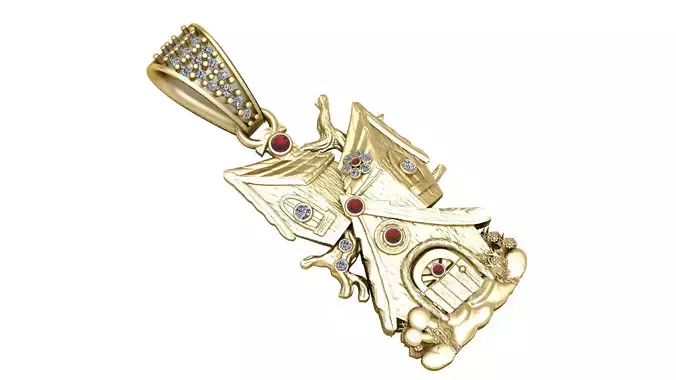 HOUSE PENDANT 3D PRINTABLE MODEL