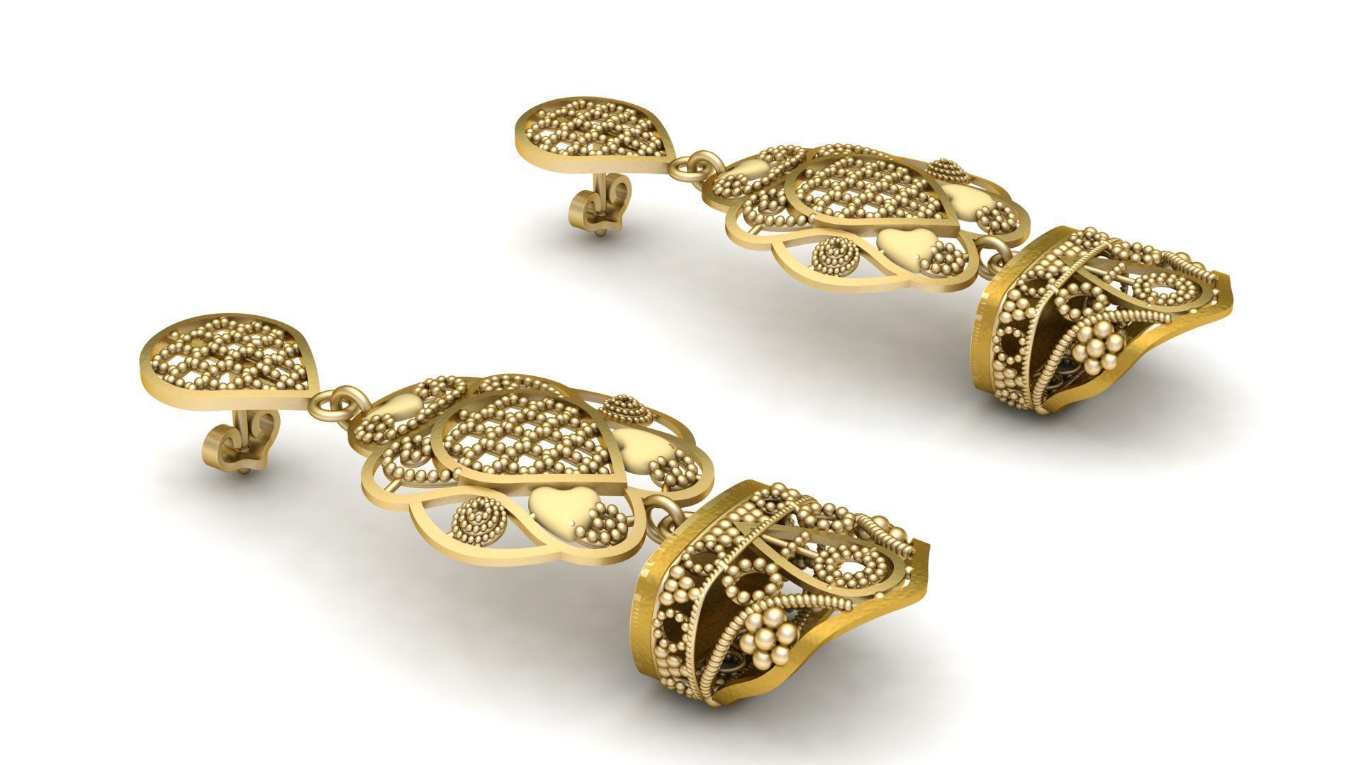 PRECIOUS INDIAN EARRING 3D PRINTABLE MODEL  3D print model_1