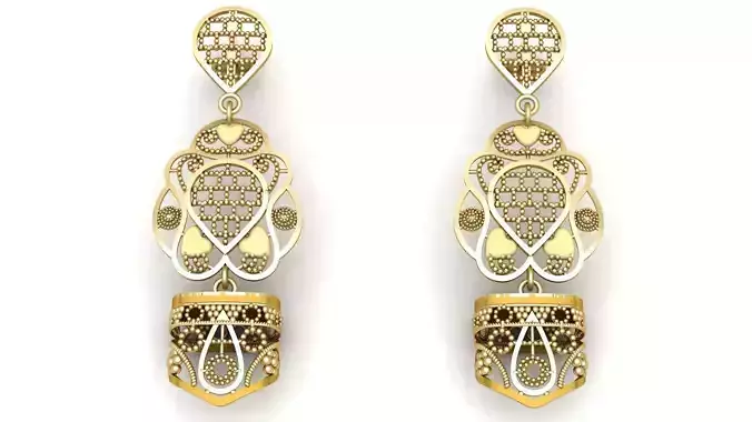 PRECIOUS INDIAN EARRING 3D PRINTABLE MODEL  3D print model