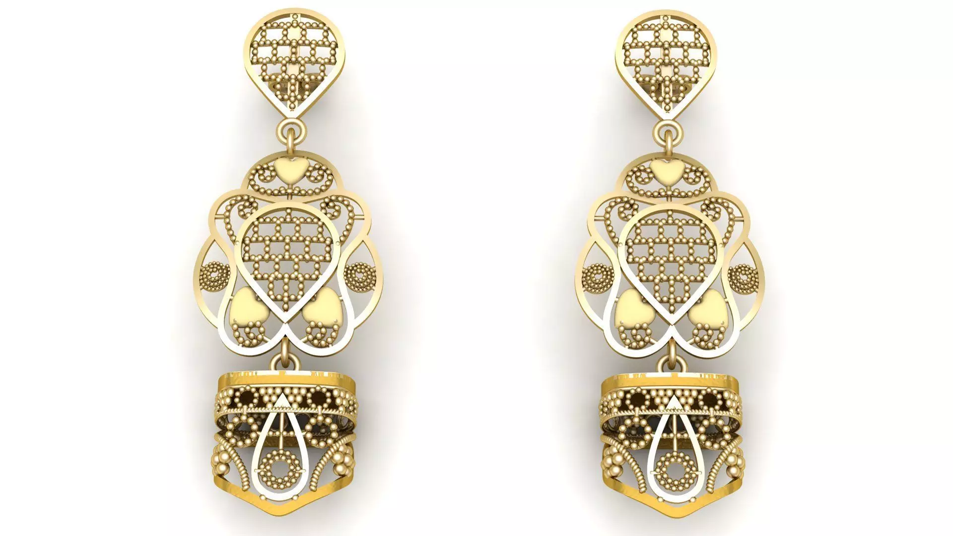 PRECIOUS INDIAN EARRING 3D PRINTABLE MODEL  3D print model_0