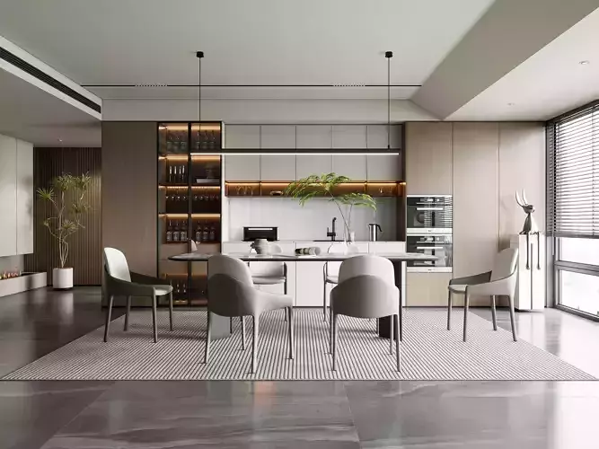 Kitchen Modern interior 102 3D model