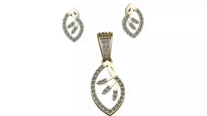 GOLDEN LEAF DESIGN LOCKET SET 3D PRINTABLE MODEL