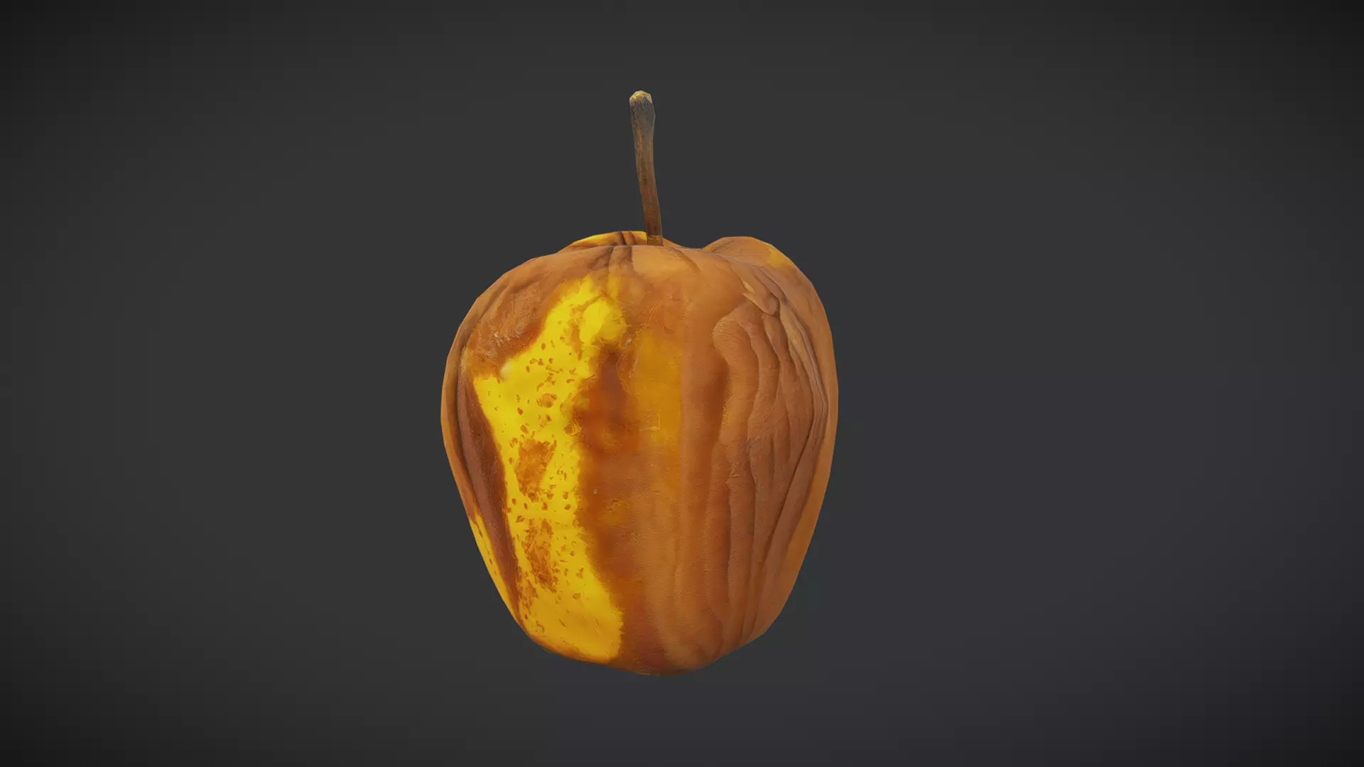 Rotten Apple Low-poly 3D model_0