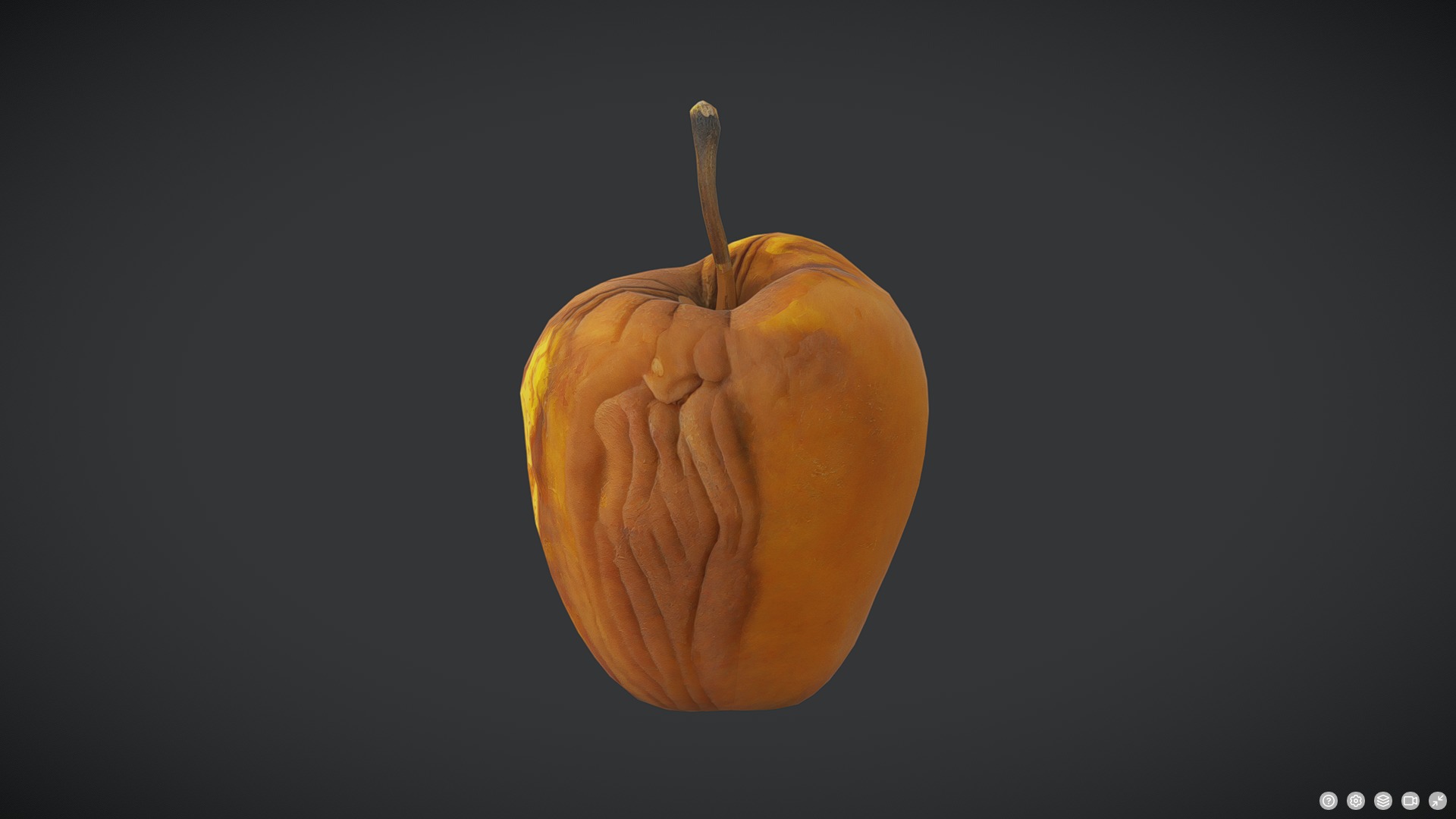Rotten Apple Low-poly 3D model_3