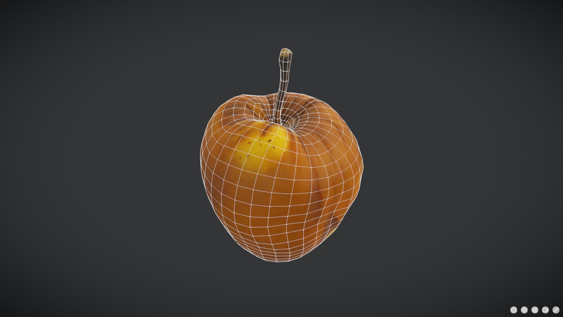 Rotten Apple Low-poly 3D model_6