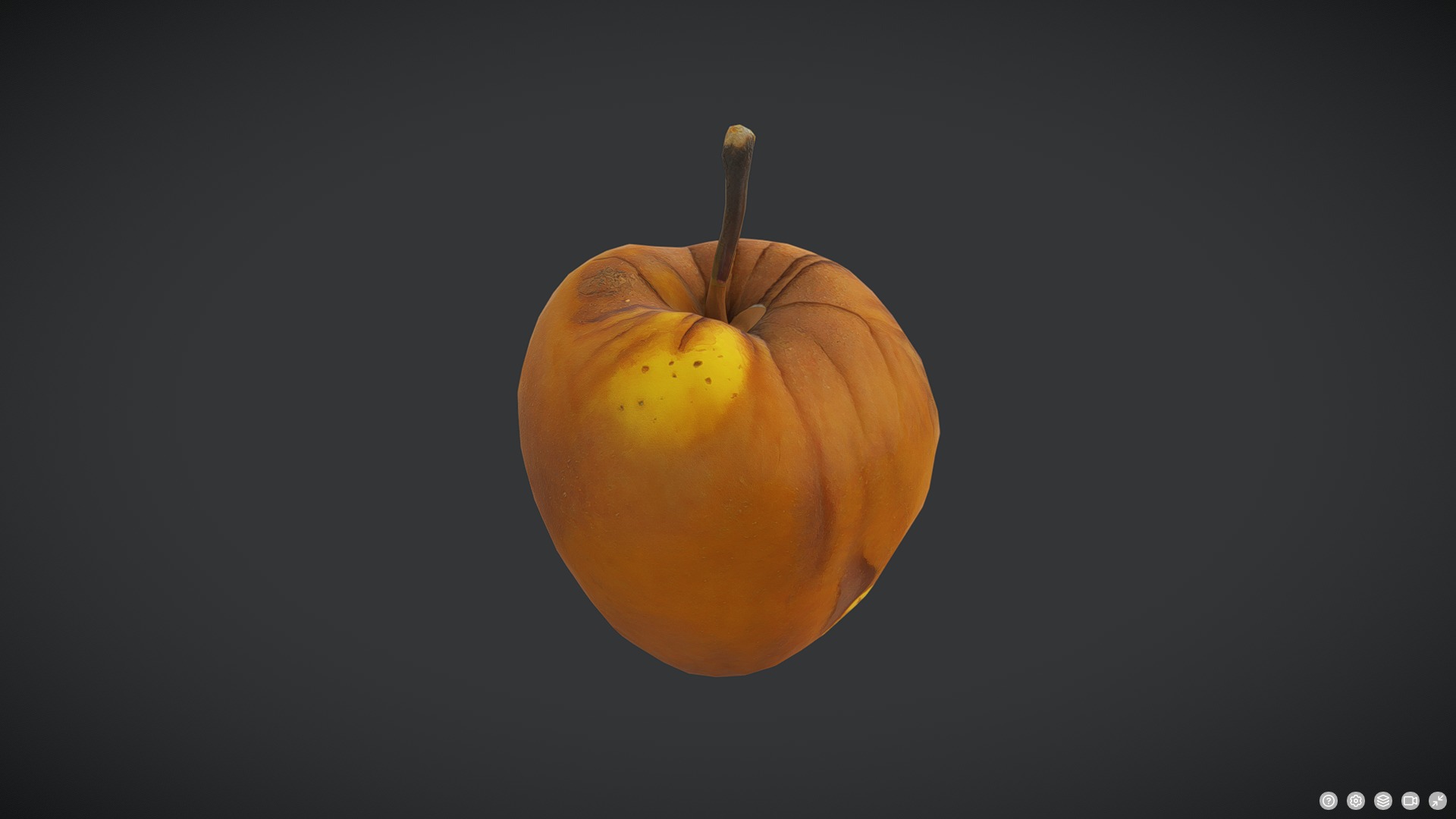 Rotten Apple Low-poly 3D model_5