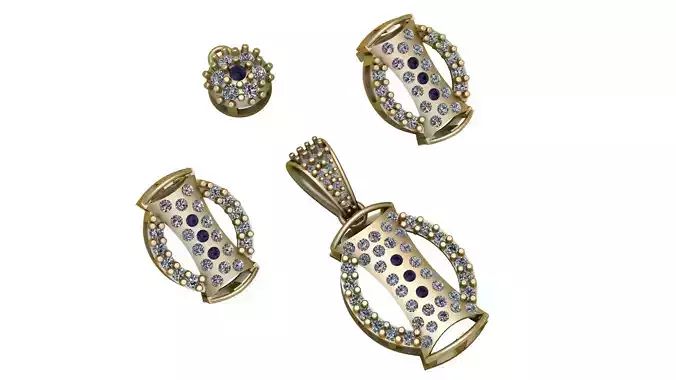 HIP HOP SAPPHIRE LOCKET SET 3D PRINTABLE MODEL