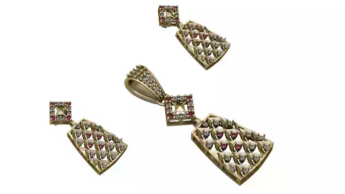 RUSSIAN STYLE GOLD LOCKET SET 3D PRINTABLE MODEL