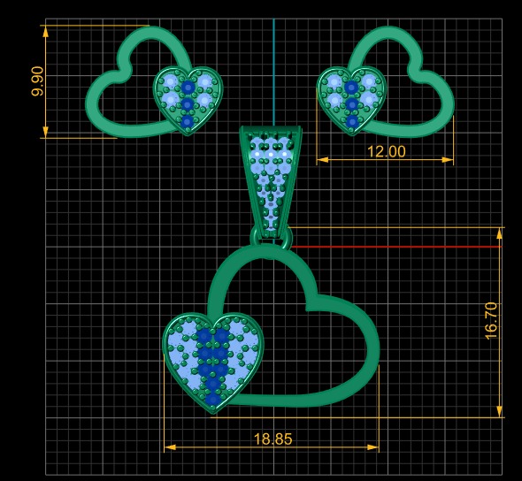 LOVE DESIGN LOCKET SET 3D PRINTABLE MODEL 3D print model_1