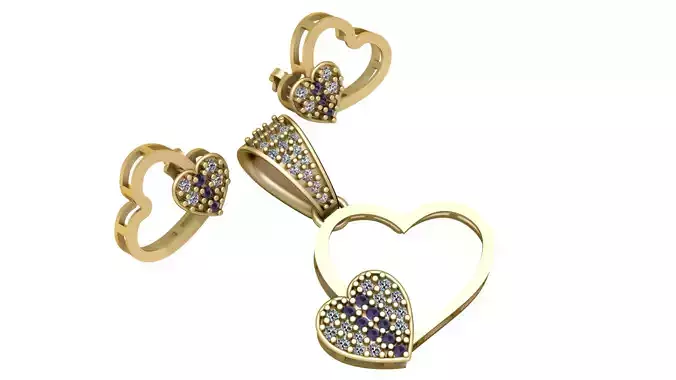 LOVE DESIGN LOCKET SET 3D PRINTABLE MODEL