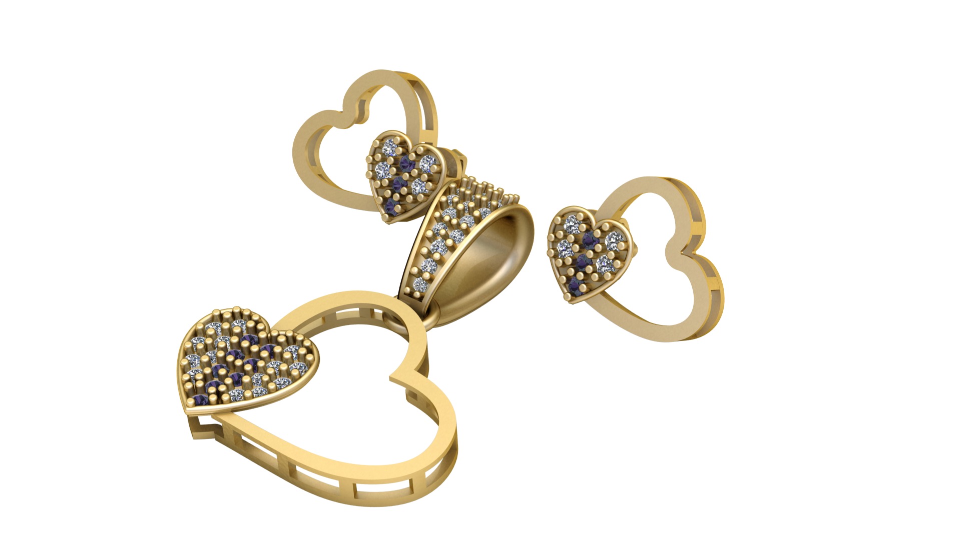 LOVE DESIGN LOCKET SET 3D PRINTABLE MODEL 3D print model_4