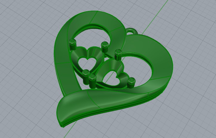 Heart pendant N011245 3D print model_2