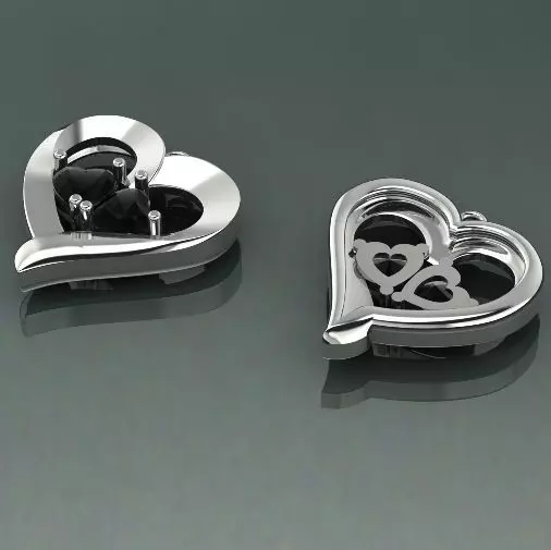 Heart pendant N011245 3D print model_0