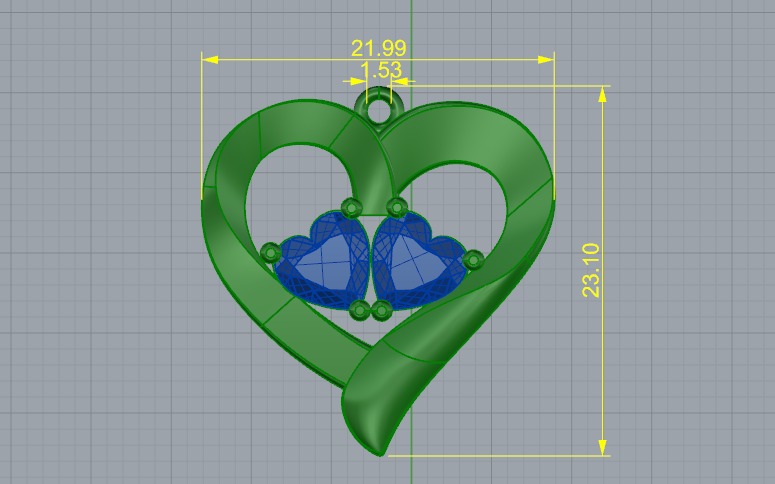 Heart pendant N011245 3D print model_6