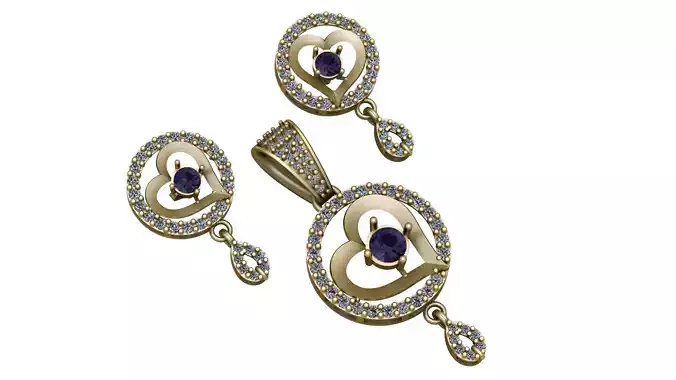 HEART DESIGN LOCKET SET 3D PRINTABLE MODEL