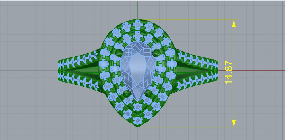 Ring with pear stone N011224 3D print model_7