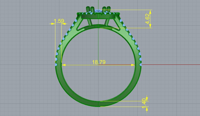 Ring with pear stone N011224 3D print model_5