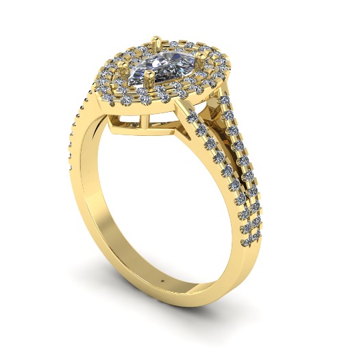 Ring with pear stone N011224 3D print model_1