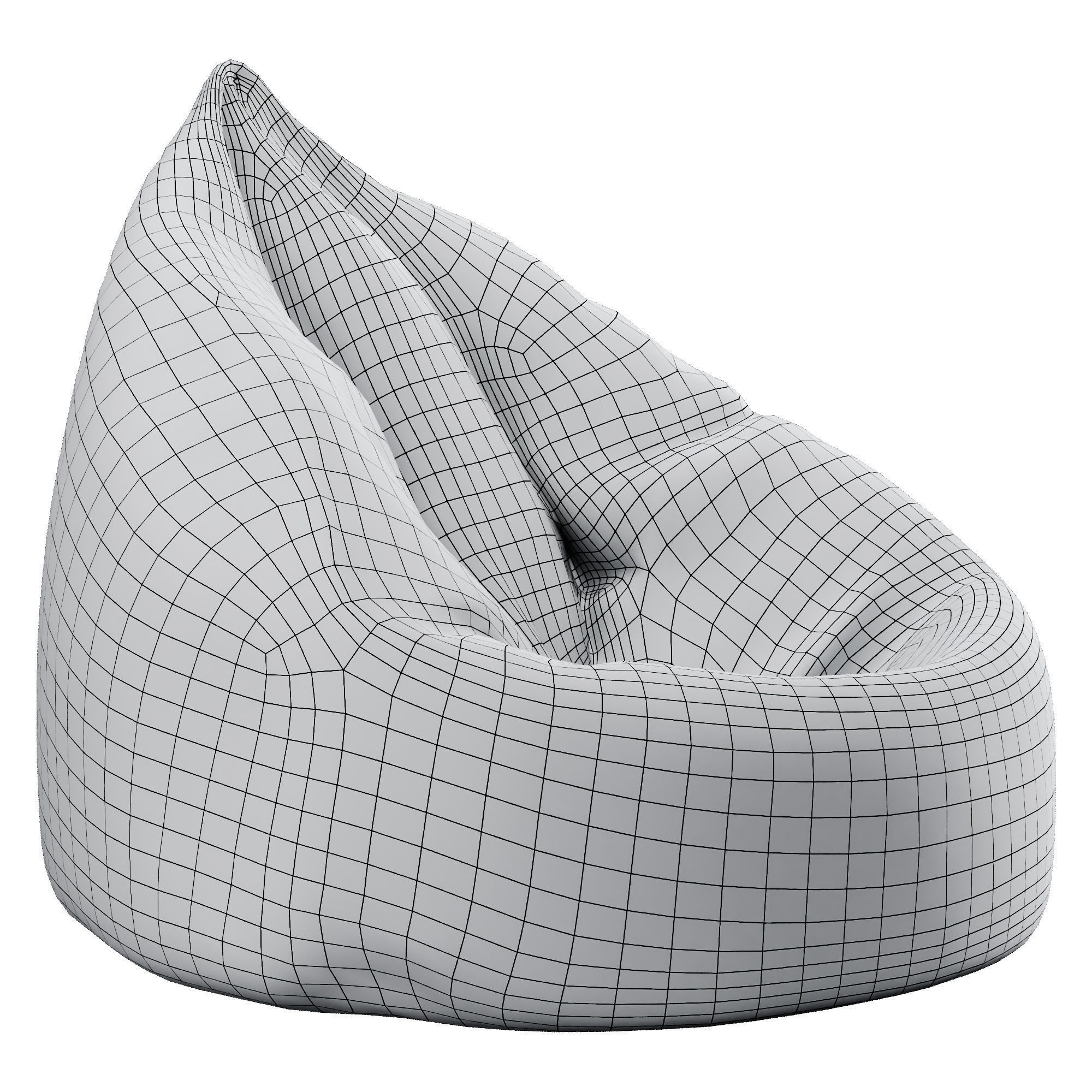 Bean Bag Low-poly 3D model_1