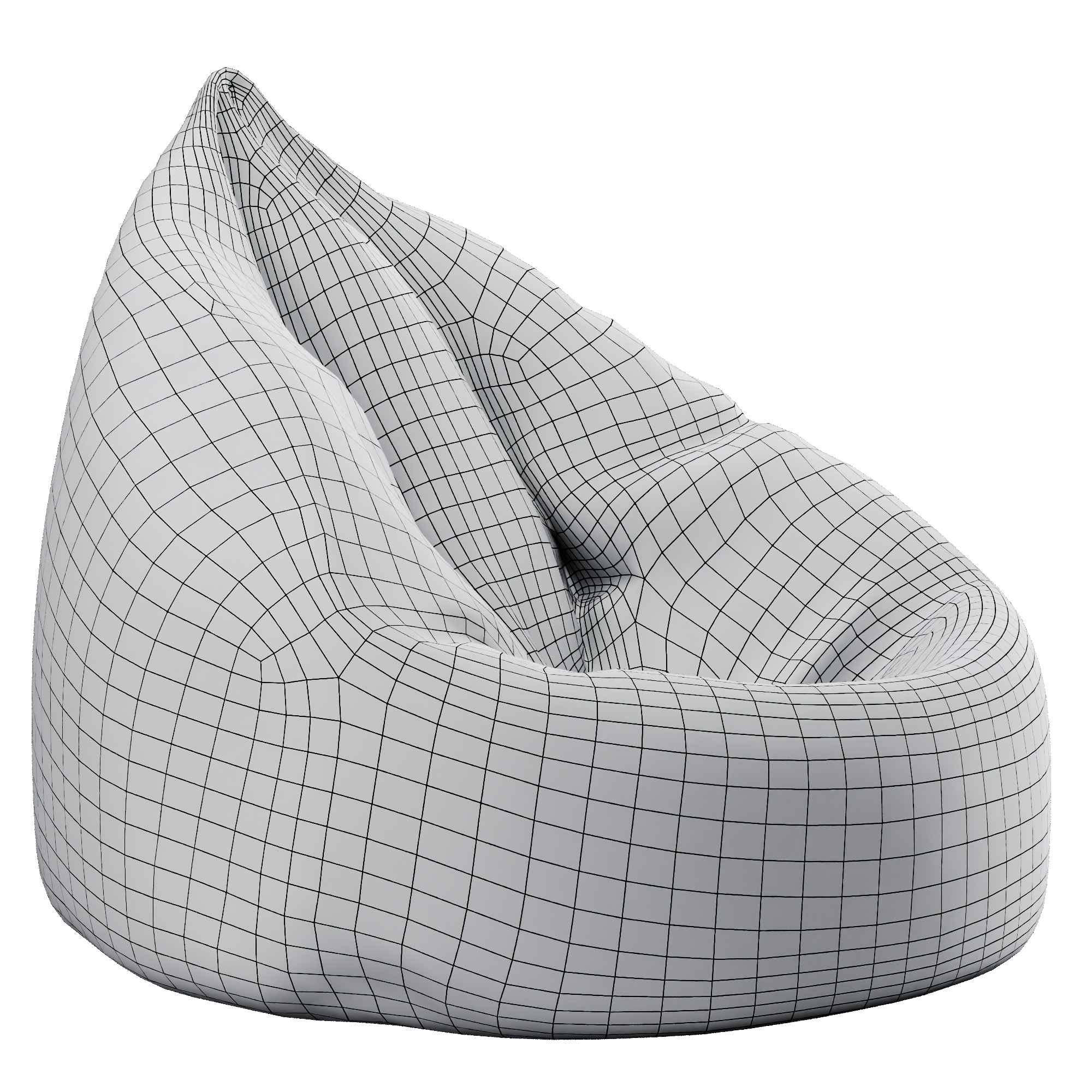 Bean Bag Low-poly 3D model_44