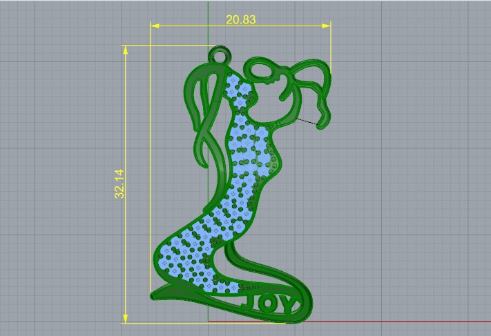 Pendant mother with child N011219 3D print model_5