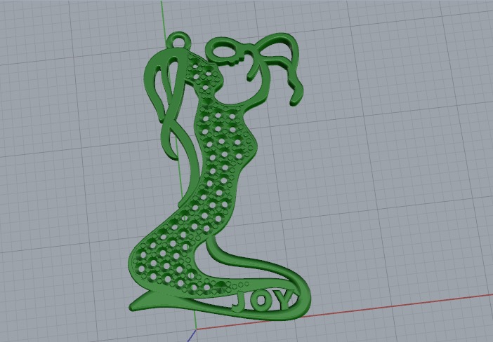 Pendant mother with child N011219 3D print model_2