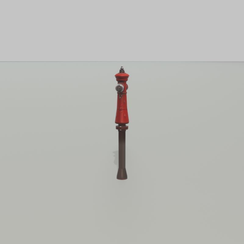 Hydrant VAG NOVA 1885 Red 2 Low-poly 3D model_42
