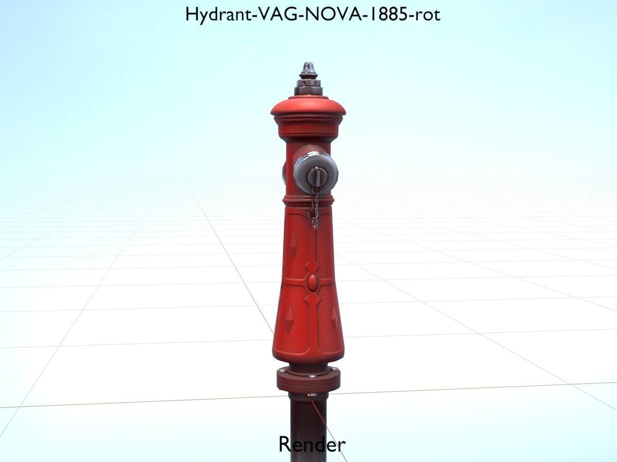 Hydrant VAG NOVA 1885 Red 2 Low-poly 3D model_19