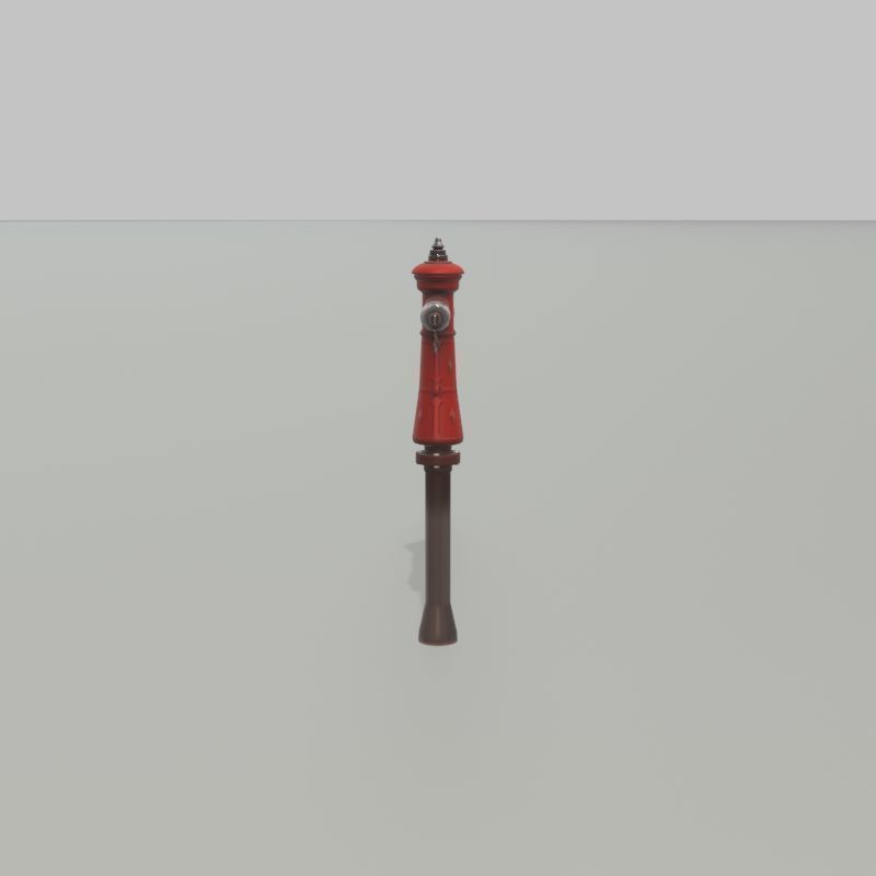 Hydrant VAG NOVA 1885 Red 2 Low-poly 3D model_41