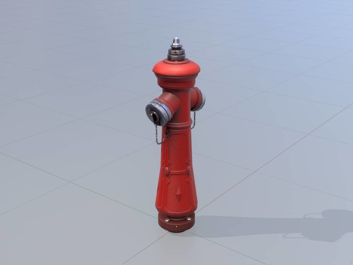 Hydrant VAG NOVA 1885 Red 2 Low-poly 3D model_4
