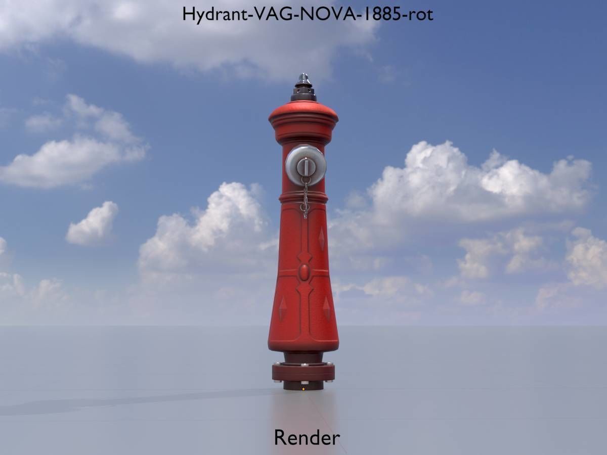 Hydrant VAG NOVA 1885 Red 2 Low-poly 3D model_18