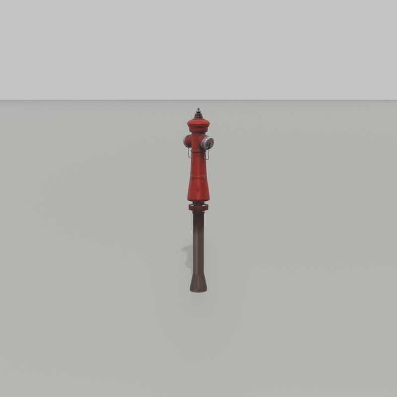 Hydrant VAG NOVA 1885 Red 2 Low-poly 3D model_37