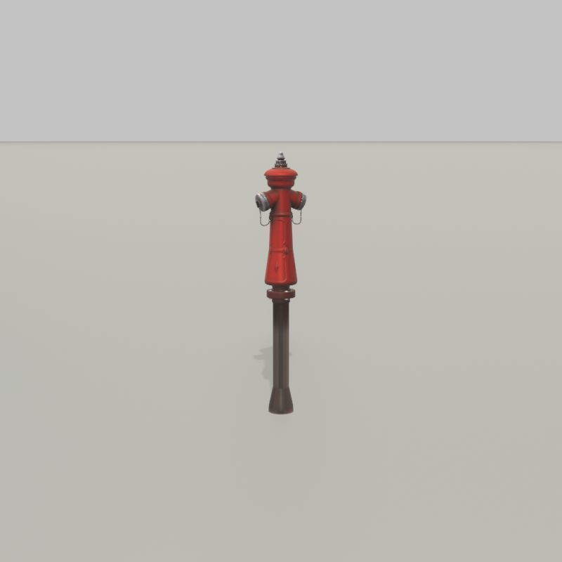 Hydrant VAG NOVA 1885 Red 2 Low-poly 3D model_29