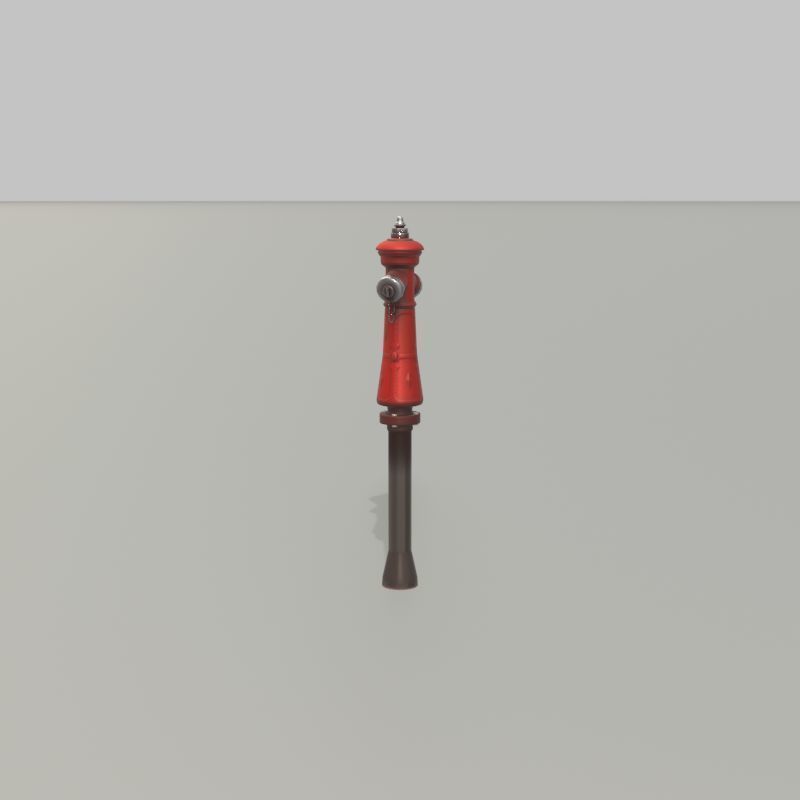 Hydrant VAG NOVA 1885 Red 2 Low-poly 3D model_25
