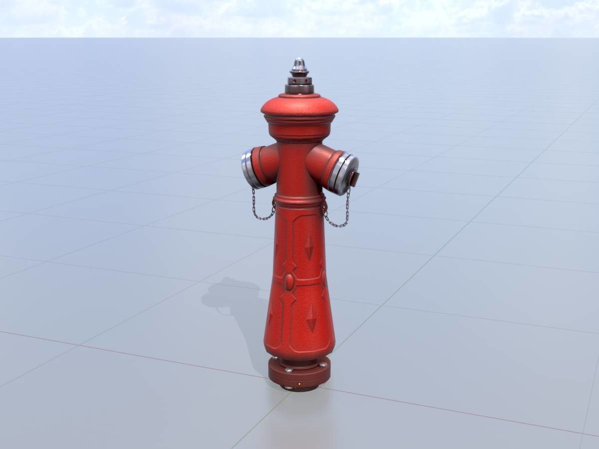 Hydrant VAG NOVA 1885 Red 2 Low-poly 3D model_3
