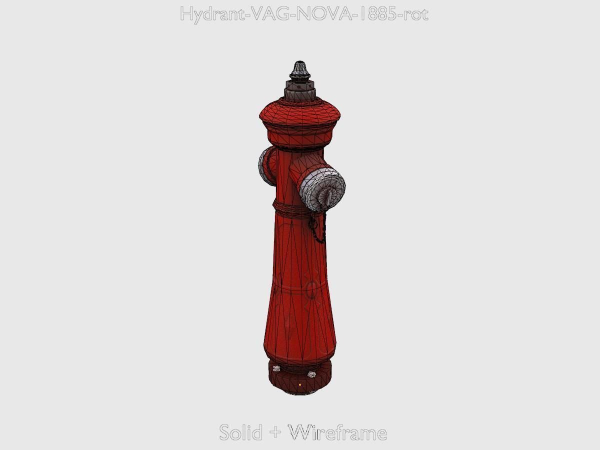 Hydrant VAG NOVA 1885 Red 2 Low-poly 3D model_13