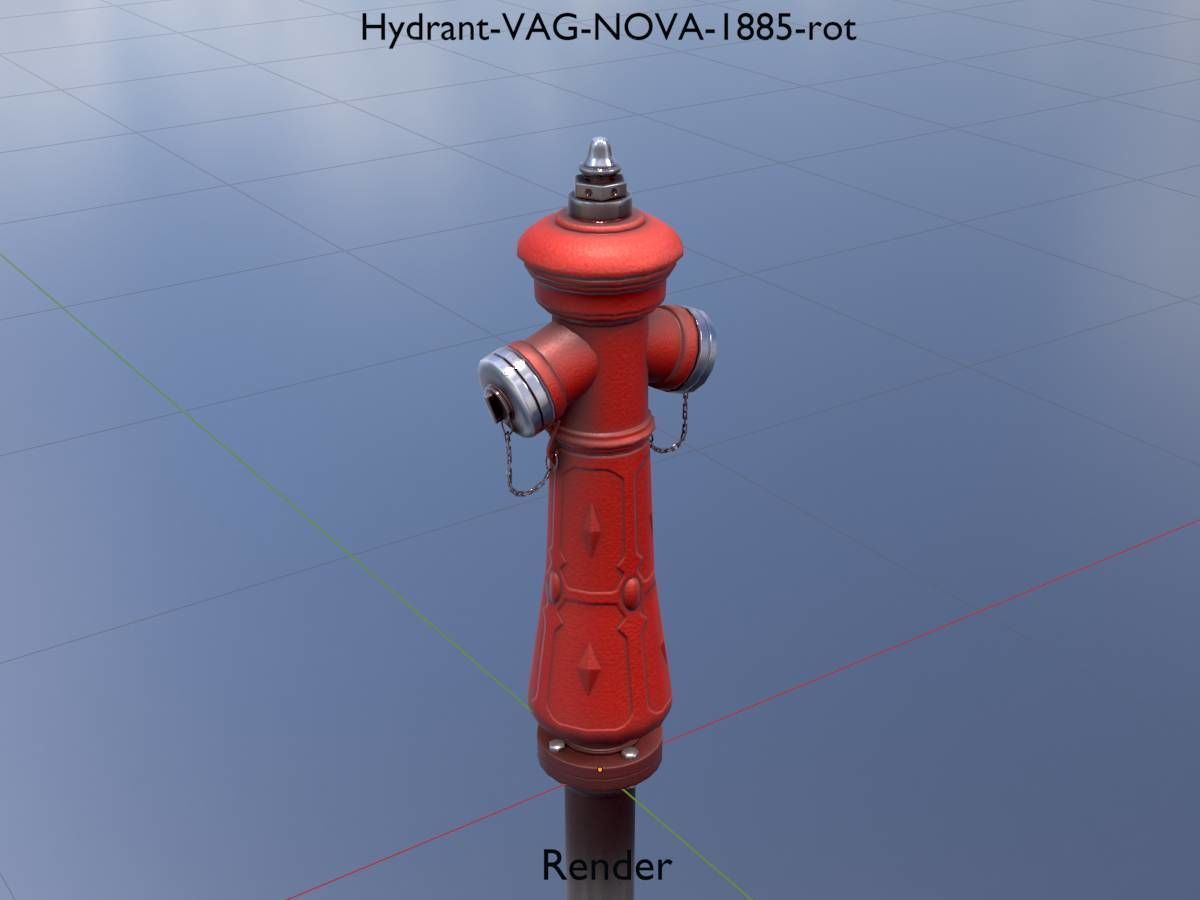 Hydrant VAG NOVA 1885 Red 2 Low-poly 3D model_21