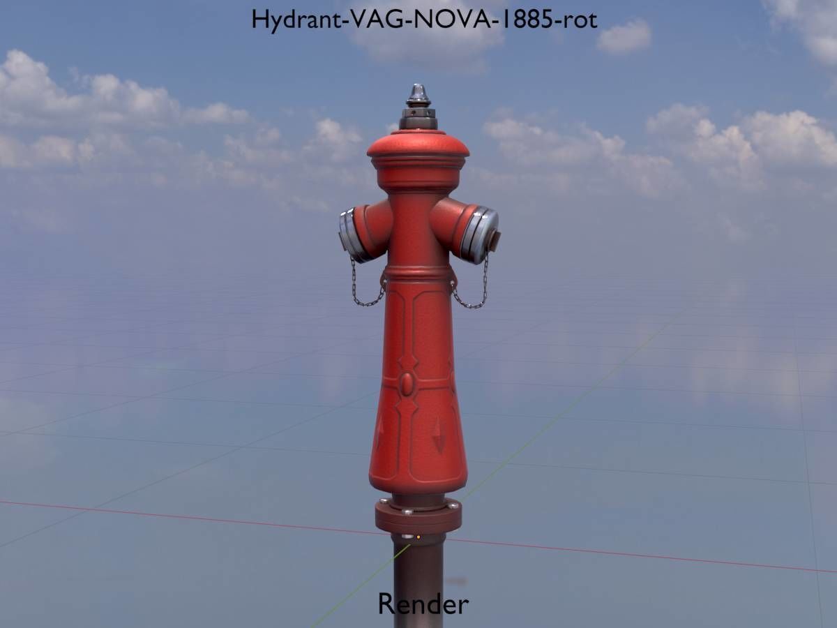 Hydrant VAG NOVA 1885 Red 2 Low-poly 3D model_20