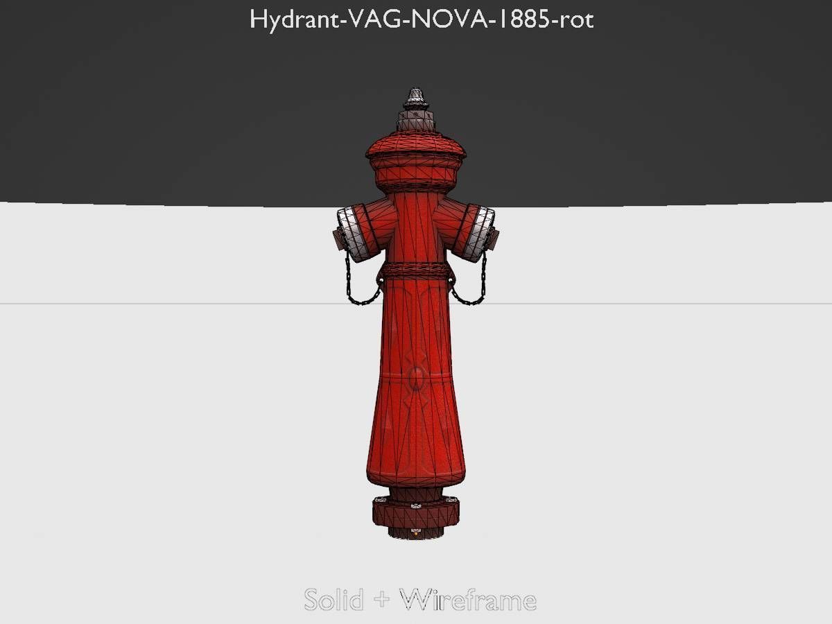 Hydrant VAG NOVA 1885 Red 2 Low-poly 3D model_14