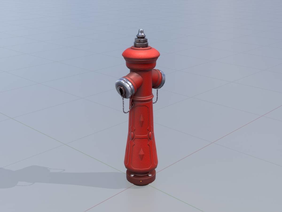 Hydrant VAG NOVA 1885 Red 2 Low-poly 3D model_6