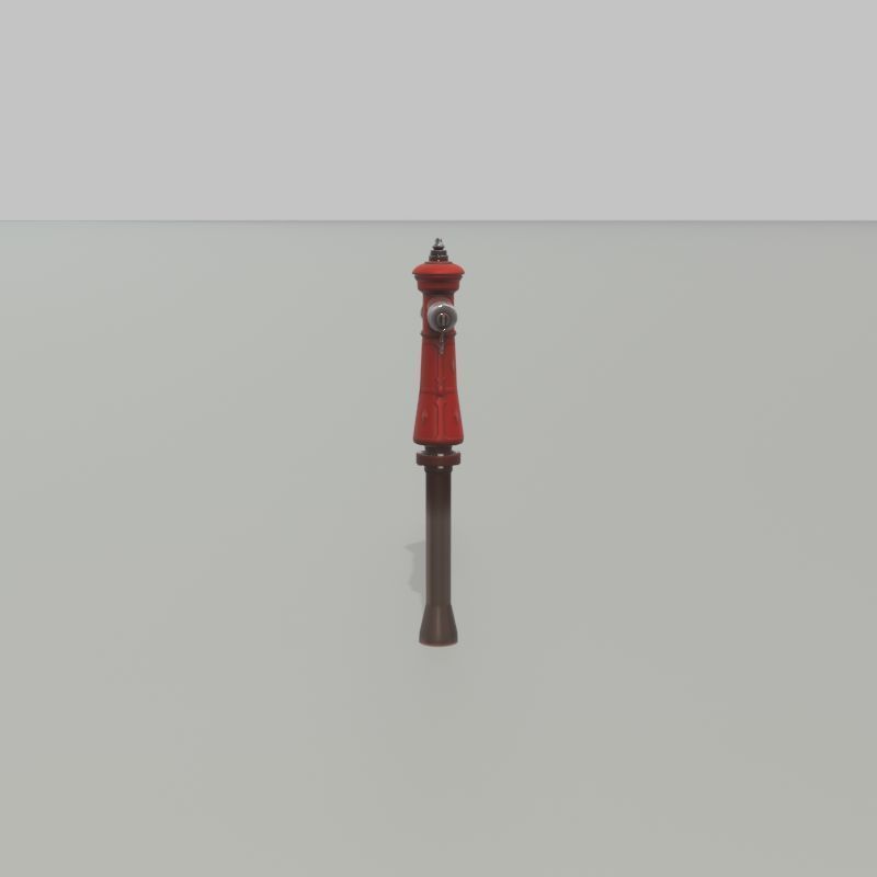 Hydrant VAG NOVA 1885 Red 2 Low-poly 3D model_40