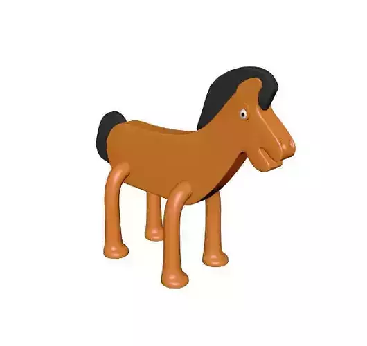 Pokey from Gumby Cartoon  Low-poly 3D model