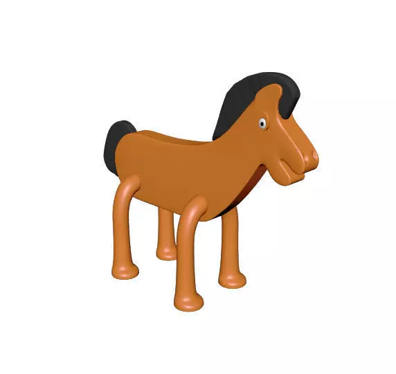 Pokey from Gumby Cartoon  Low-poly 3D model_0